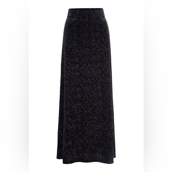 MISA LOS ANGELES Ekat Knit Maxi Skirt Black Velvet Sparkle Size Small $340 NWT - Picture 5 of 14